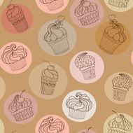 vector chocolate cupcake N3