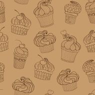 vector chocolate cupcake N4