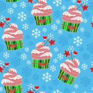 Christmas and New Year cupcakes holiday N3