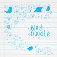 Bird doodle set vector illustration N2