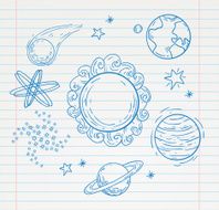 planets Doodle hand drawn vector illustration N3