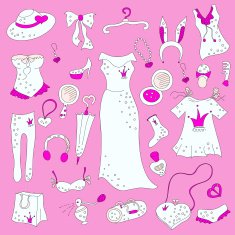 Fashion hand drawn doodle set N2