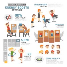 Energy Boosts at Work Infographics