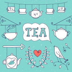 Tea card Set of elements for design N3