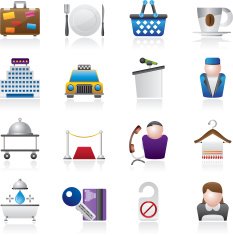 Hotel and motel services icons N4