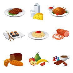 food and meal icon set N3