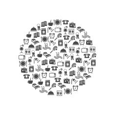 hotel icons in circle