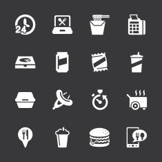 Take Out Food Icons - White Series