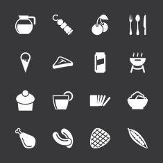 Eating Icons Set 3 - White Series