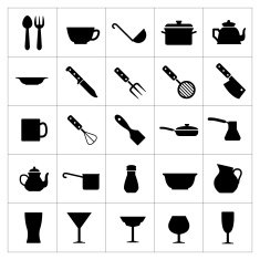 Set icons of dishware and kitchen accessories N2
