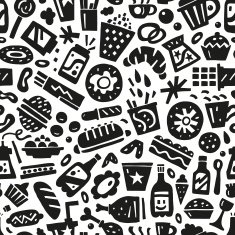 fast food - seamless vector background N2