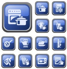 Kitchen and cooking buttons N2