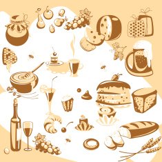 kitchen set food