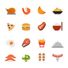Food icon Flat full colors design