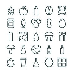 Variety of food icons set N2
