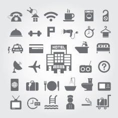 Hotel and travel icon set N10