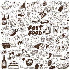 fast food - doodles set N2