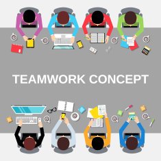 Teamwork people top view N2