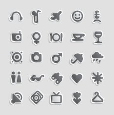 Sticker icons for travel and leisure