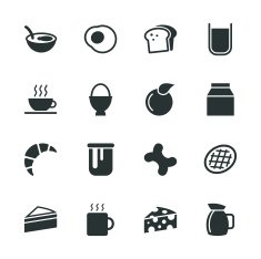 Breakfast Silhouette Icons