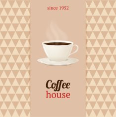 Coffee house menu with cup of hot drink N2