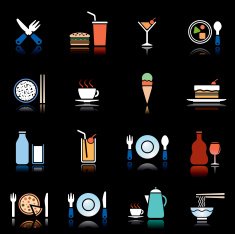 Food Icons Sets in color (Vector)