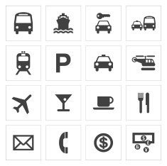 Public Transport And Travel Icons