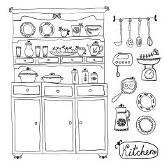 Kitchen set in vector Design elements of kitchen N2