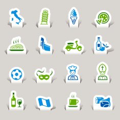 Paper cut - Italian icons