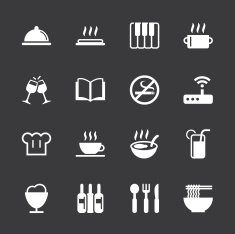 Restaurant Icons Set 2 - White Series