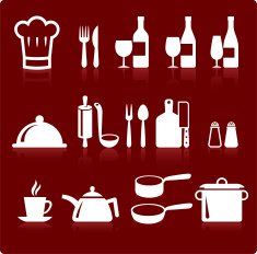 kitchen supplies and cooking design elements N2