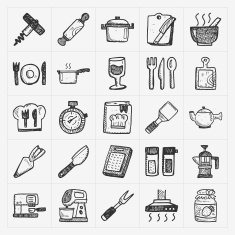 doodle kitchen icons N4