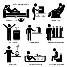 Home House Advanced Electronic Appliances Pictogram Cliparts