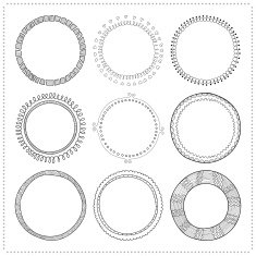 Set of hand drawn doodle frames