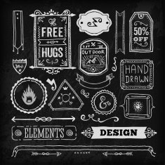 Hand Drawn Blackboard Frames & Labels