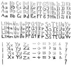 Doodle hand drawn alphabet