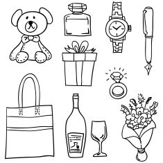 Gift item in black and white