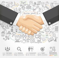 Business handshake Infographics option