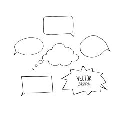 Set of blank speech bubbles with space for text