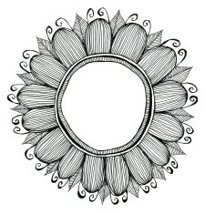 circular flower doodle frame