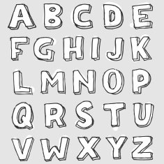 Stained white decorative alphabet letters A-Z