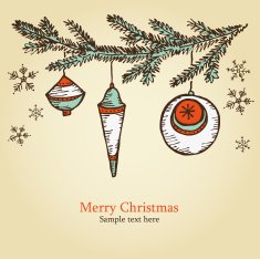 Christmas card with decorations N2