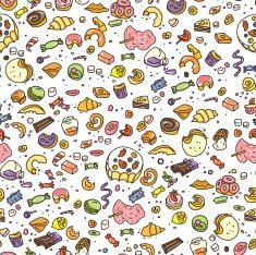 eat doodle candy background