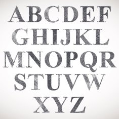 Hand drawn and sketched classic font