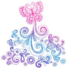 Butterfly Doodle Vector Illustration