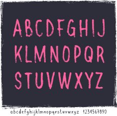Pink Grunge Letters and Numbers