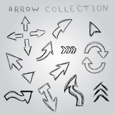 Arrow sketch collection Vector element for you design