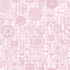 vector seamless pink floral pattern