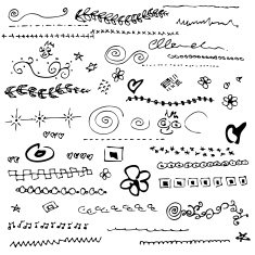 Collection of individual hand drawn elements
