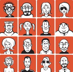 doodle faces set